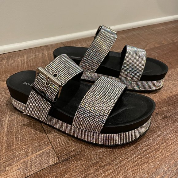 Cape Robbin Shoes - Rhinestone Wedges, Rhinestone Sandals
